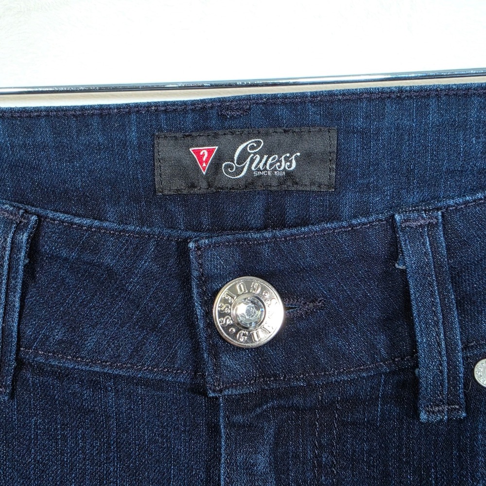 Guess Low Rise Straight Jeans Women's 31 Dark Wash Y2K Stretch Denim - Picture 12 of 16
